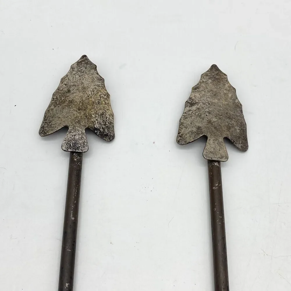 VTG Arrowhead‎ Horseshoe Star Wall Hooks Set 2 Metal Coat Hat Rack Western Ranch